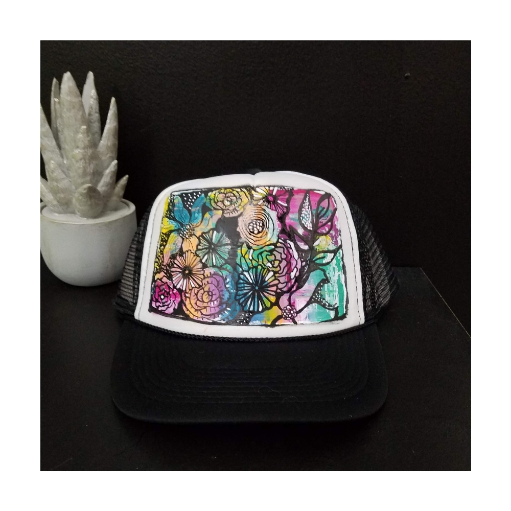 Abstract Flower Art Trucker